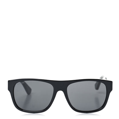 Gucci Acetate Square Frame Web Sunglasses GG0341S Black Black 2 of 7
