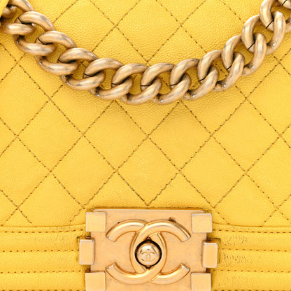 Chanel Caviar Quilted Small Boy Flap Yellow 8 of 17