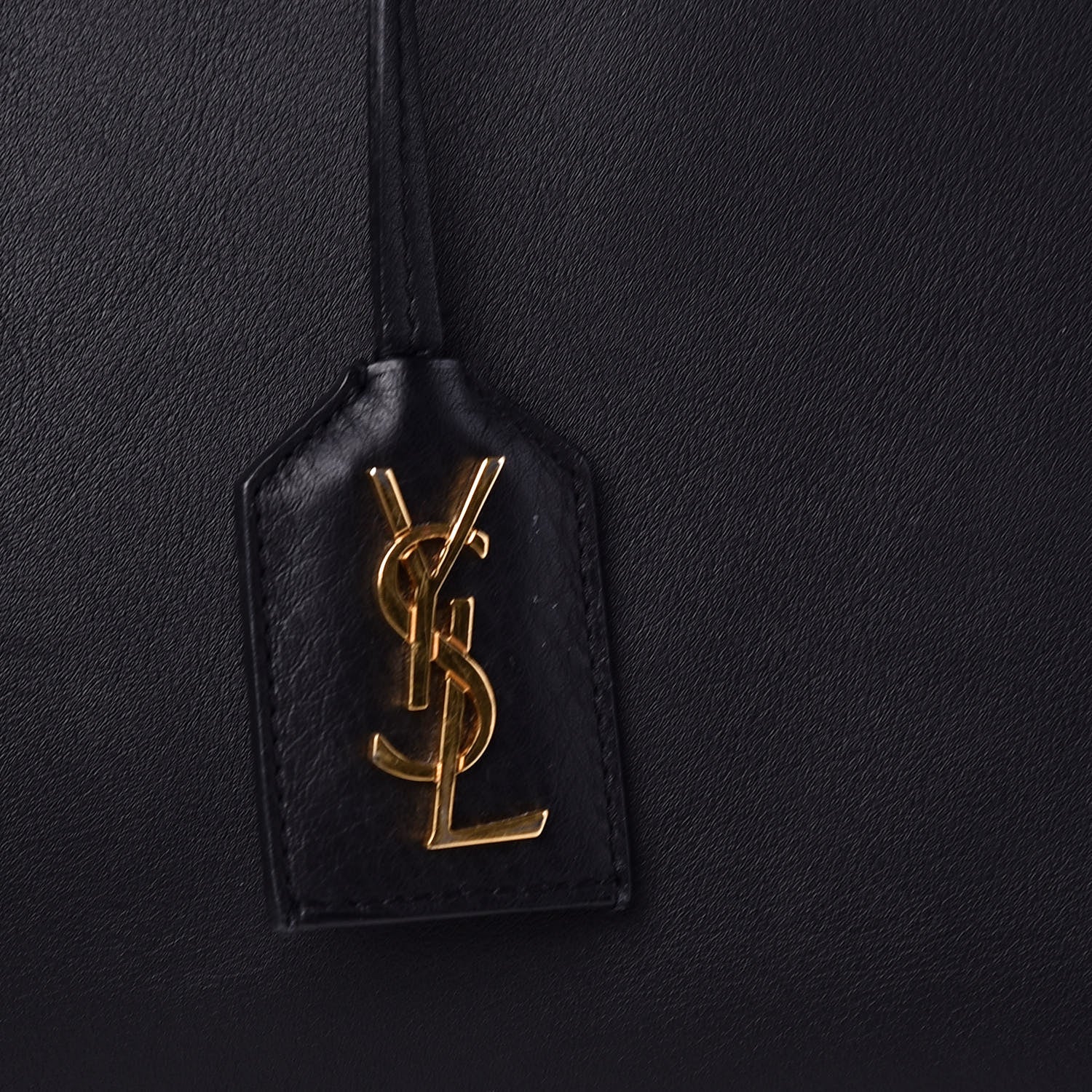 Saint Laurent Grained Calfskin Medium Cabas Rive Gauche Black 9 of 11