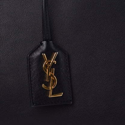 Saint Laurent Grained Calfskin Medium Cabas Rive Gauche Black 9 of 11