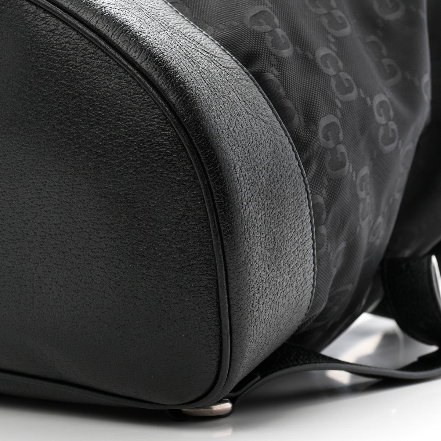 Econyl Nylon Monogram Off The Grid Drawstring Bucket Backpack Black
