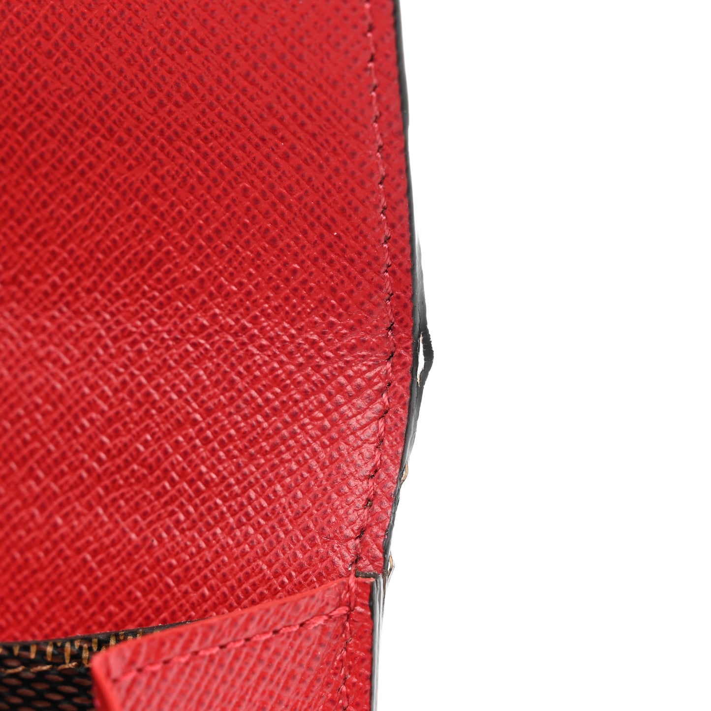 Damier Ebene Emilie Wallet Red