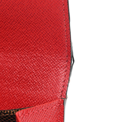 Louis Vuitton Damier Ebene Emilie Wallet Red 7 of 9