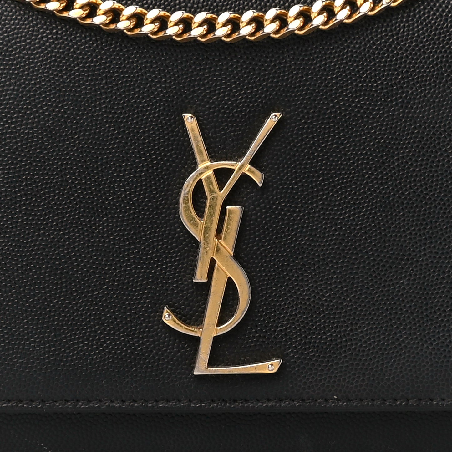 Grain De Poudre Medium Classic Monogram Kate Satchel Black