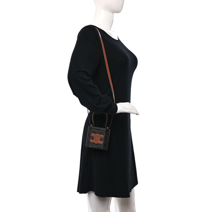 Celine Calfskin Triomphe Canvas Lock Bag Tan 2 of 8