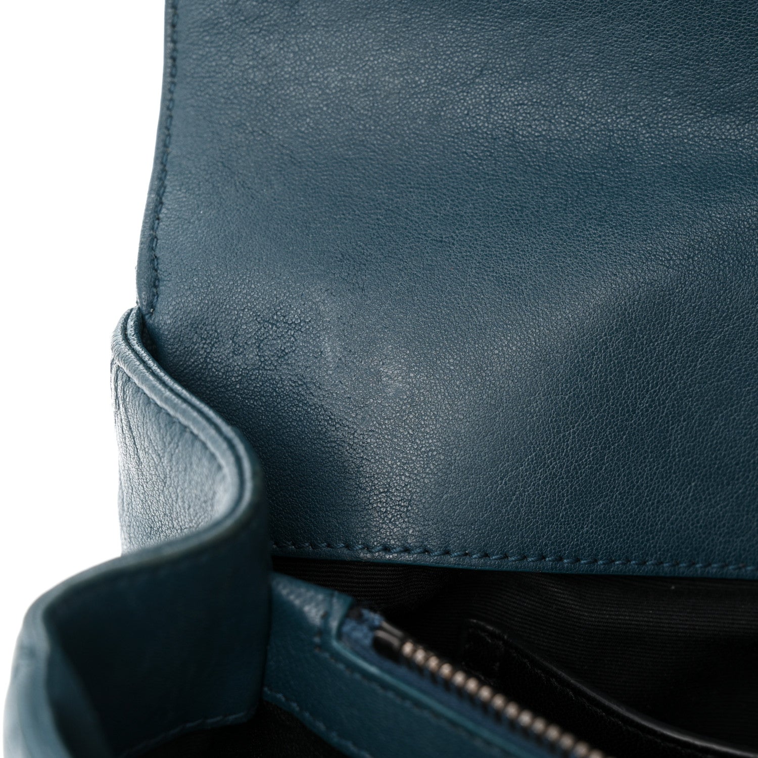 Saint Laurent Sheepskin Matelasse Chevron Monogram Medium College Bag Petrol Green 13 of 14