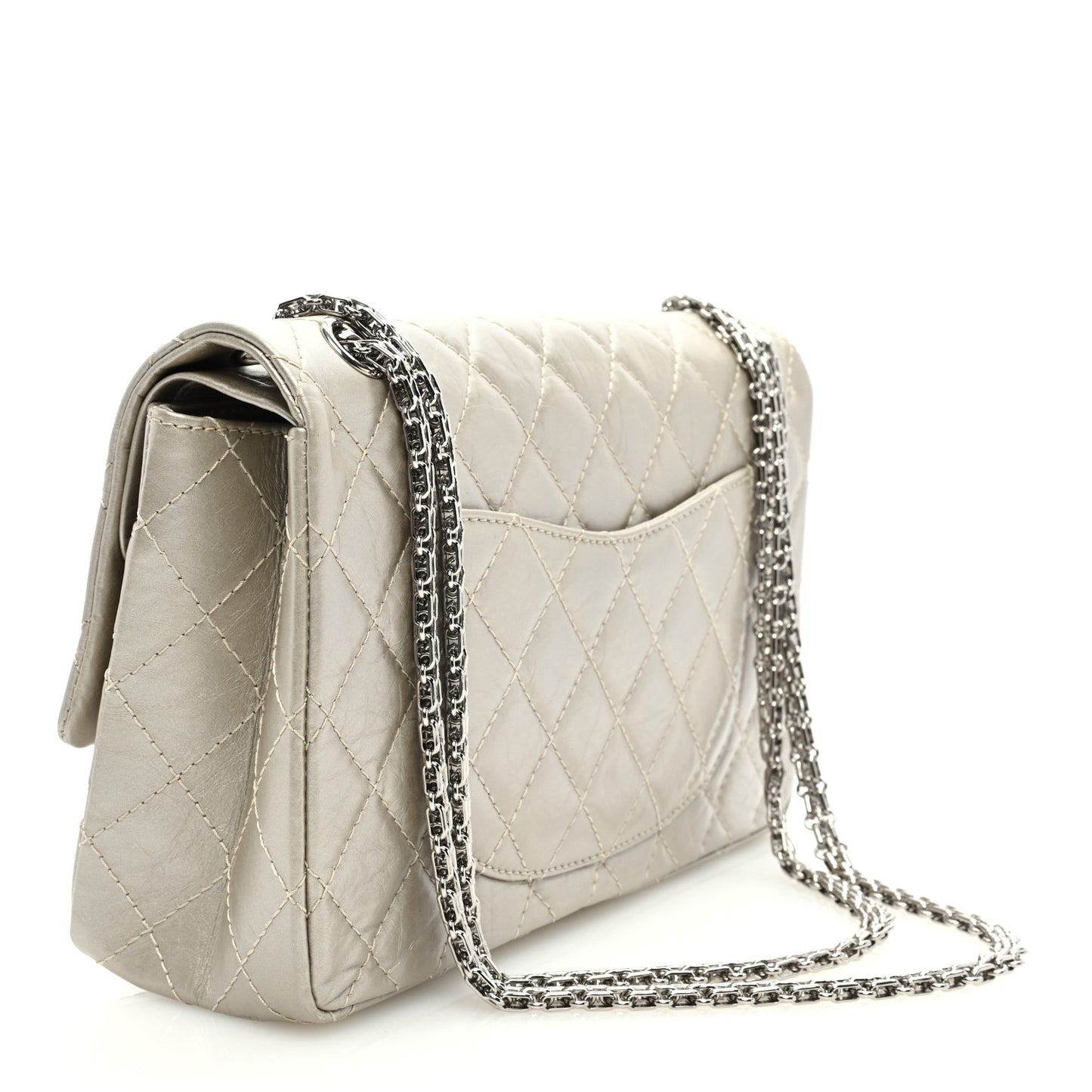 Metallic Aged Calfskin Quilted 2.55 Reissue 226 Flap Pale Gold