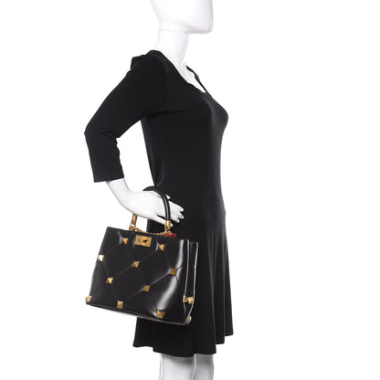 Valentino Garavani Nappa Roman Stud The Handle Bag Black 3 of 10