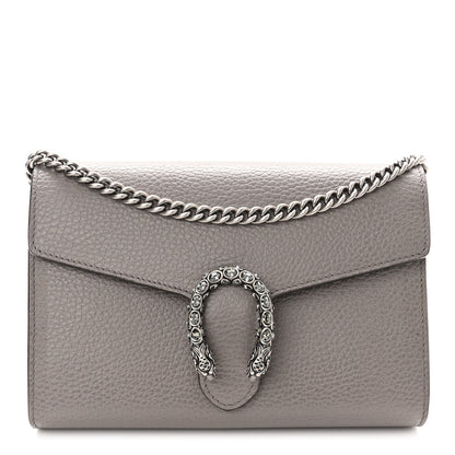 Gucci Dollar Calfskin Crystal Mini Dionysus Chain Wallet Dusty Grey Black Diamond 1 of 9