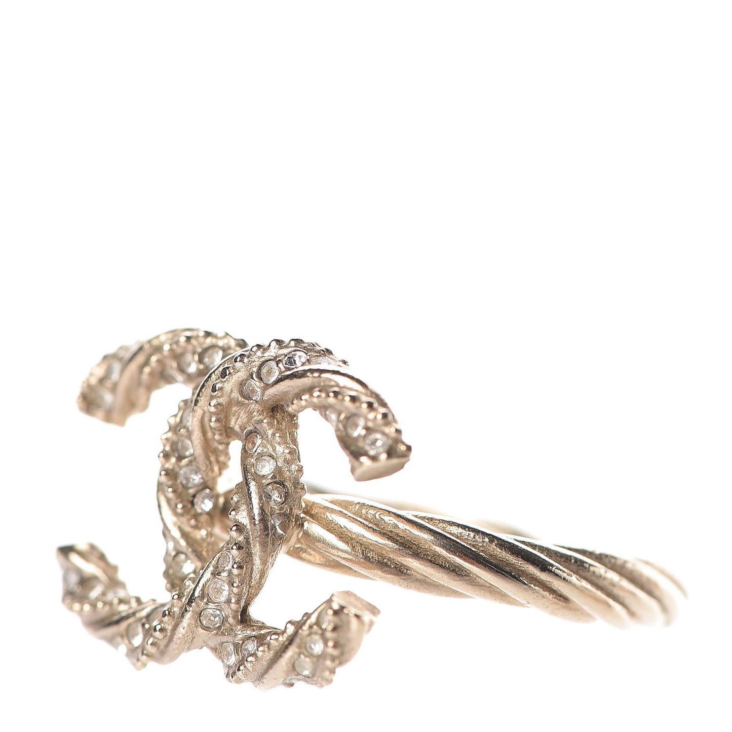 Crystal Twist CC Ring 5.75 Light Gold