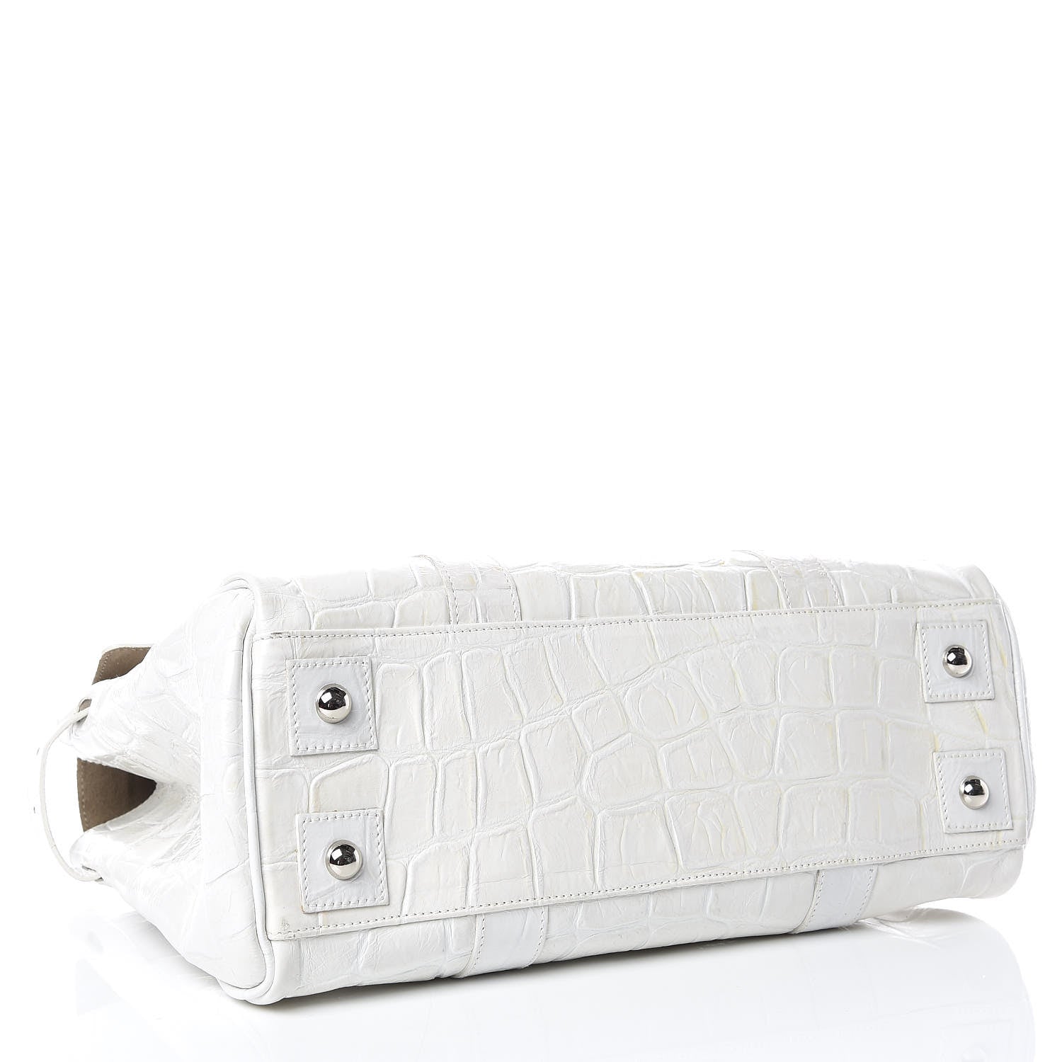 Mulberry Calfskin Crocodile Embossed Bayswater White 4 of 19