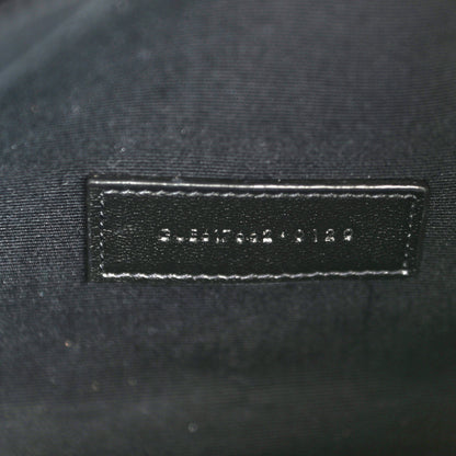 Saint Laurent Grain De Poudre Matelasse Chevron Monogram Envelope Clutch Black 7 of 7