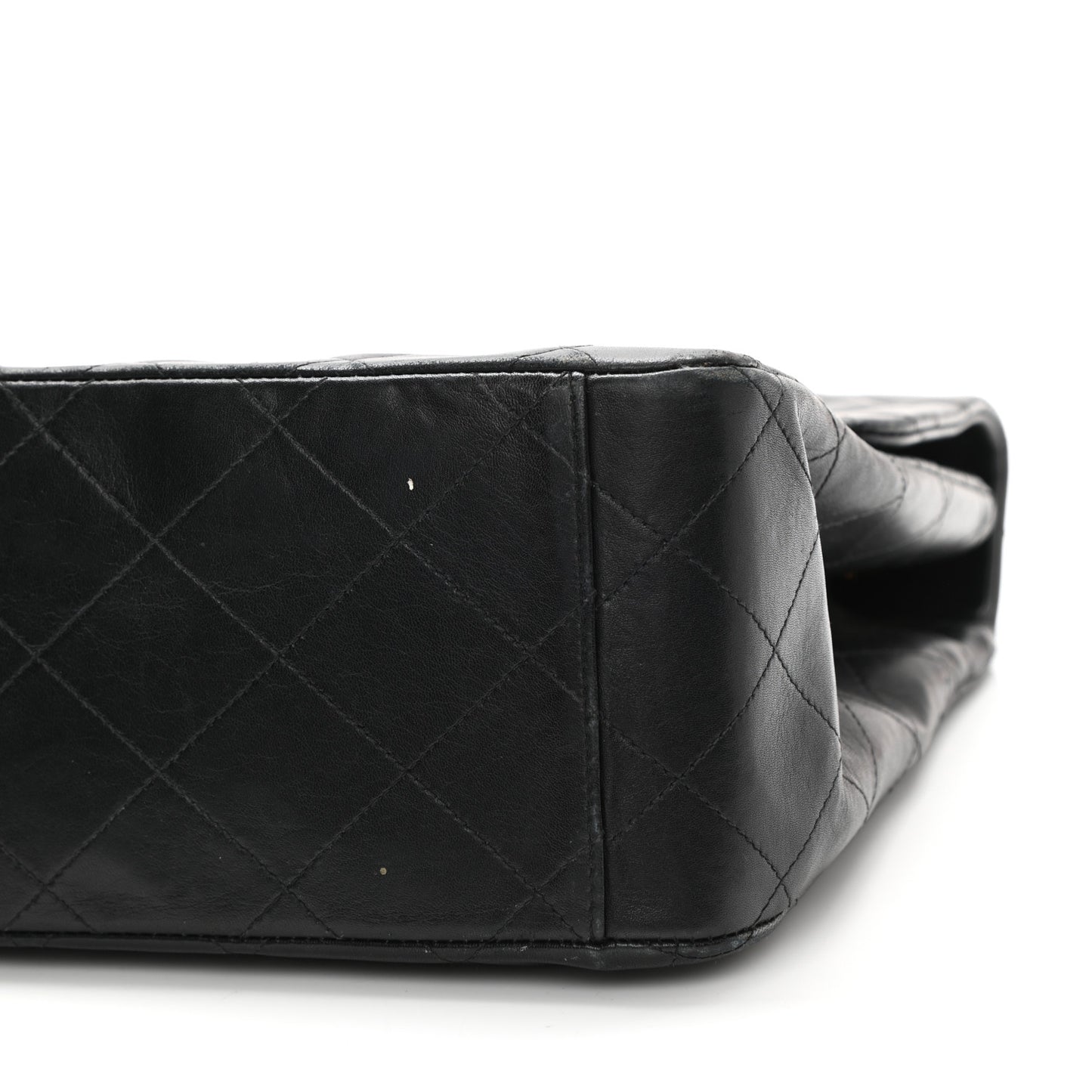 Lambskin Quilted XL Jumbo Single Flap Black