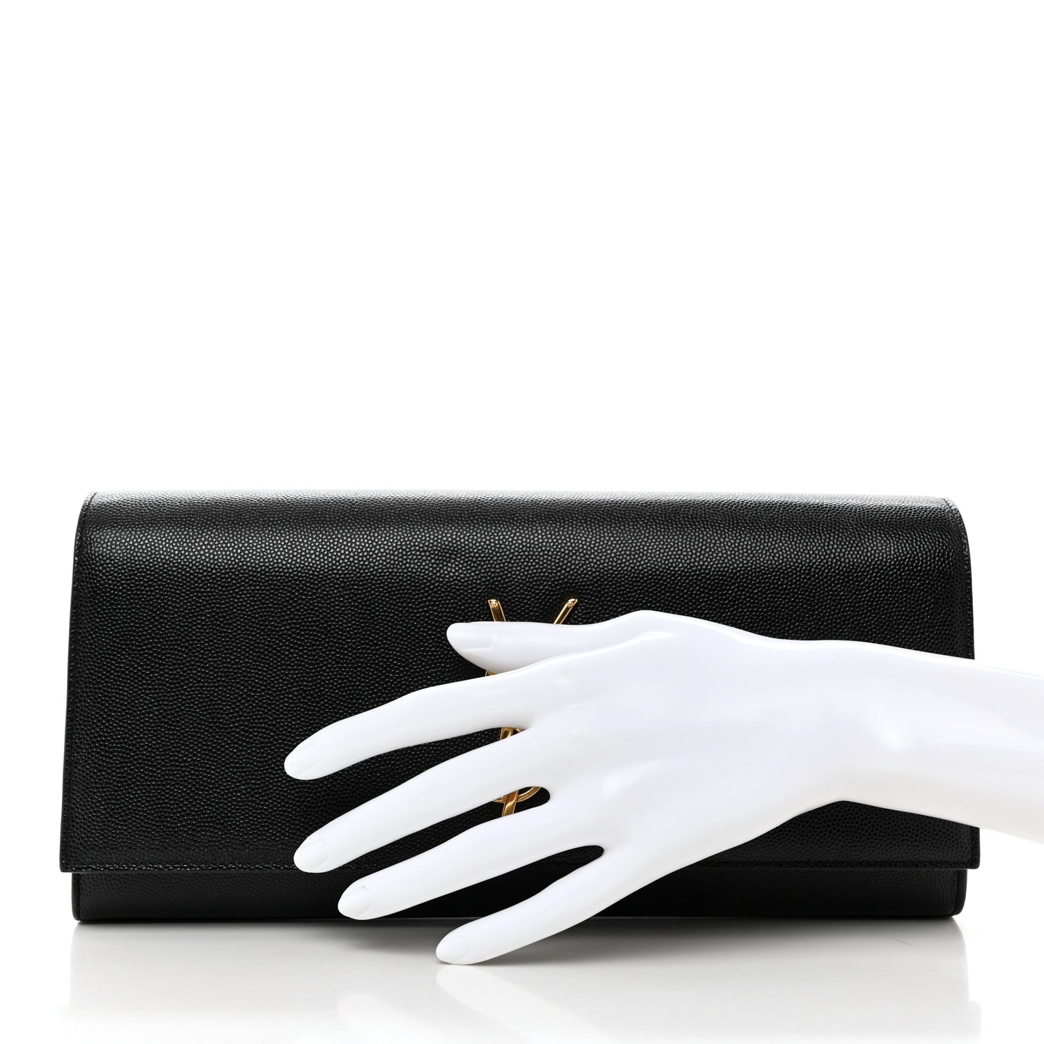Saint Laurent Grain De Poudre Monogram Cassandre Clutch Black 2 of 9