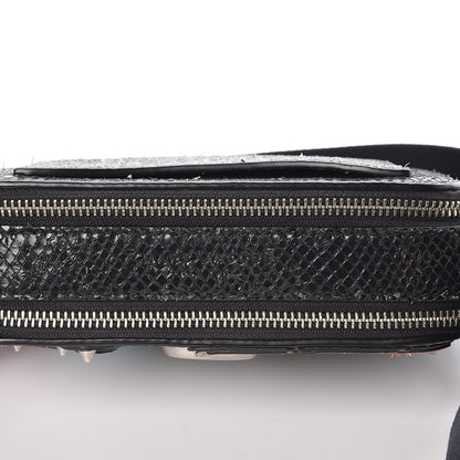 Marc Jacobs Metallic Sheepskin Python Embossed Snapshot Camera Bag Black 15 of 16