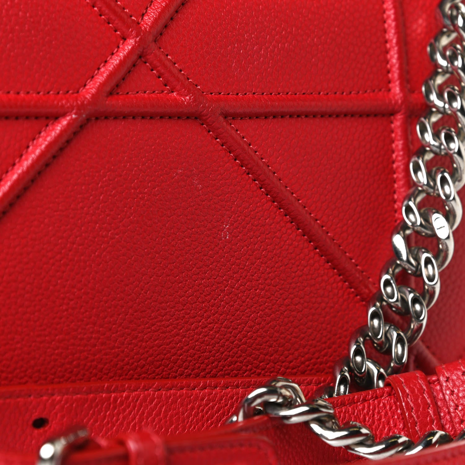 Christian Dior Grained Calfskin Small Diorama Flap Bag Red 12 of 15