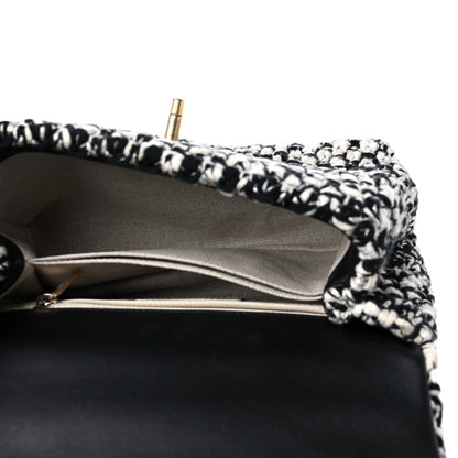 Chanel Tweed Quilted Mini Coco Handle Flap Black Beige 5 of 11