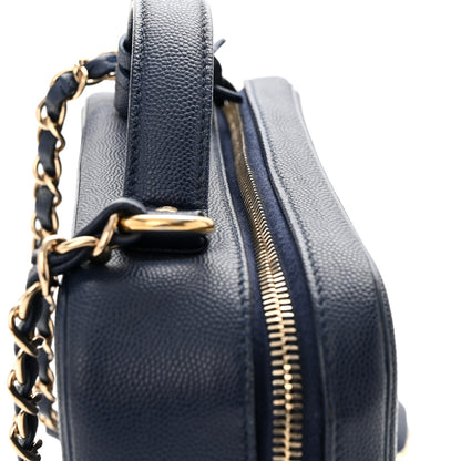 Chanel Caviar Quilted Medium CC Filigree Vanity Case Navy 11 of 14