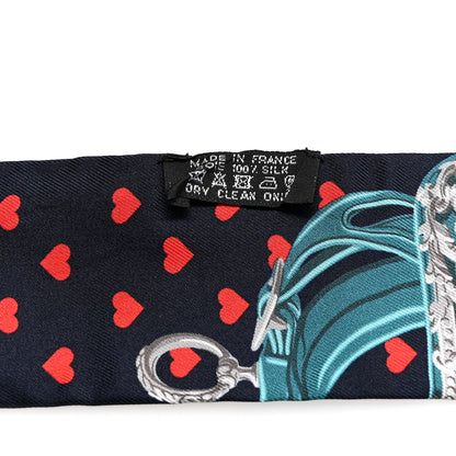 Hermes Silk Brides de Gala Love Twilly Caban Canard Rouge 4 of 4