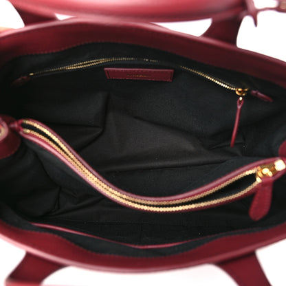 Burberry Grainy Calfskin House Check Medium Banner Tote Mahogany Red 6 of 9