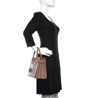 Saint Laurent Grained Calfskin Baby Sac De Jour Taupe 3 of 15