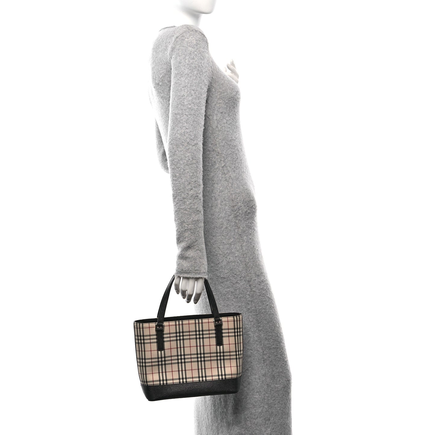 Canvas House Check Small Tote Black