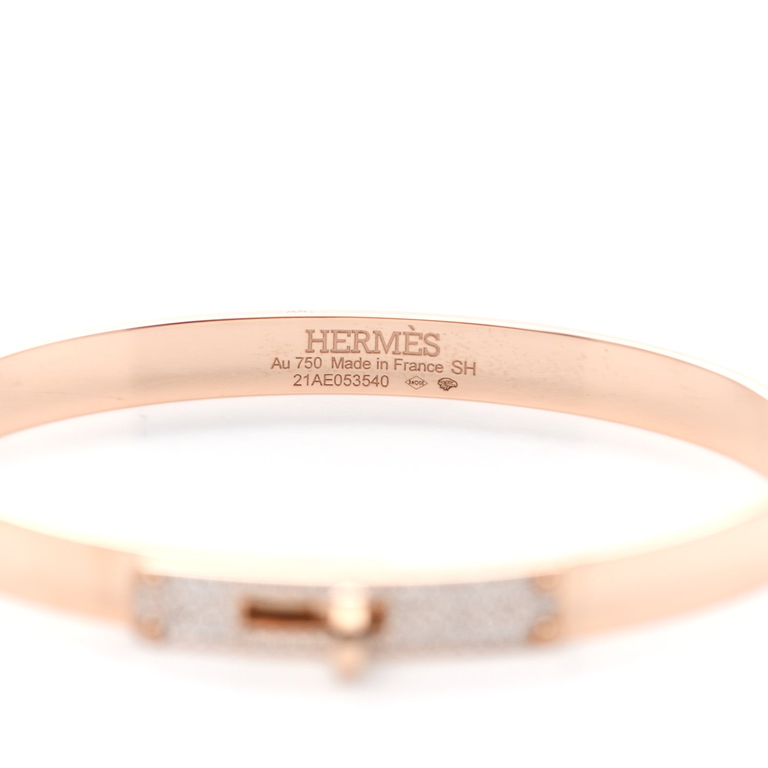 Hermes 18K Rose Gold Diamond PM Kelly Pave Bracelet SH 4 of 5