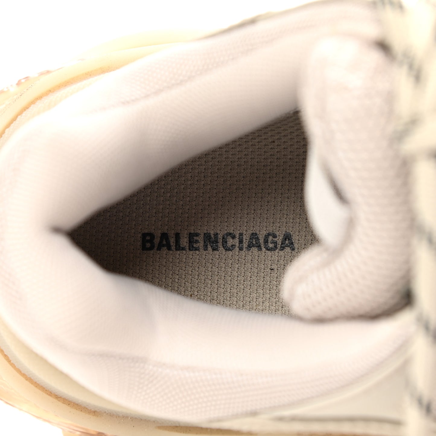 Fabric Mesh Clear Sole Womens Triple S Sneakers 39 Beige