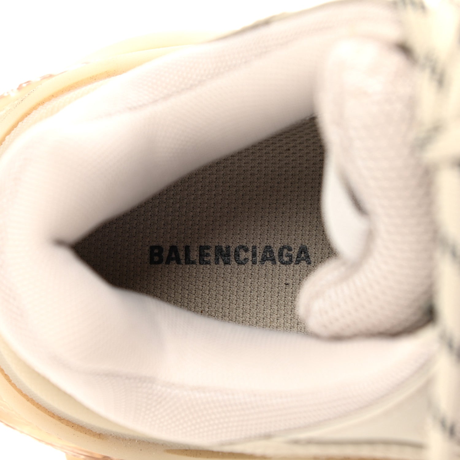Balenciaga Fabric Mesh Clear Sole Womens Triple S Sneakers 39 Beige 8 of 12