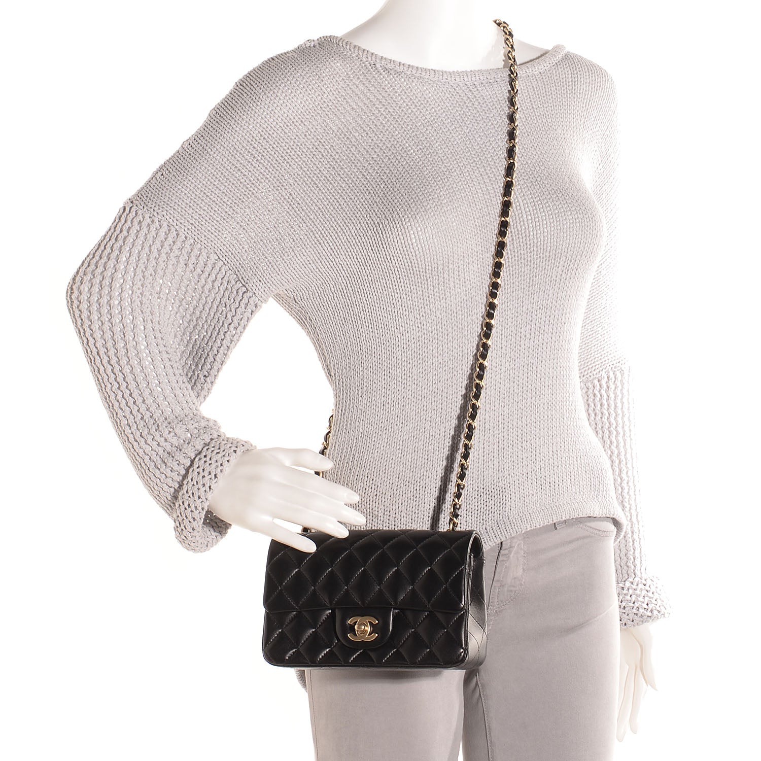 Chanel Lambskin Quilted Mini Rectangular Flap Black 2 of 20