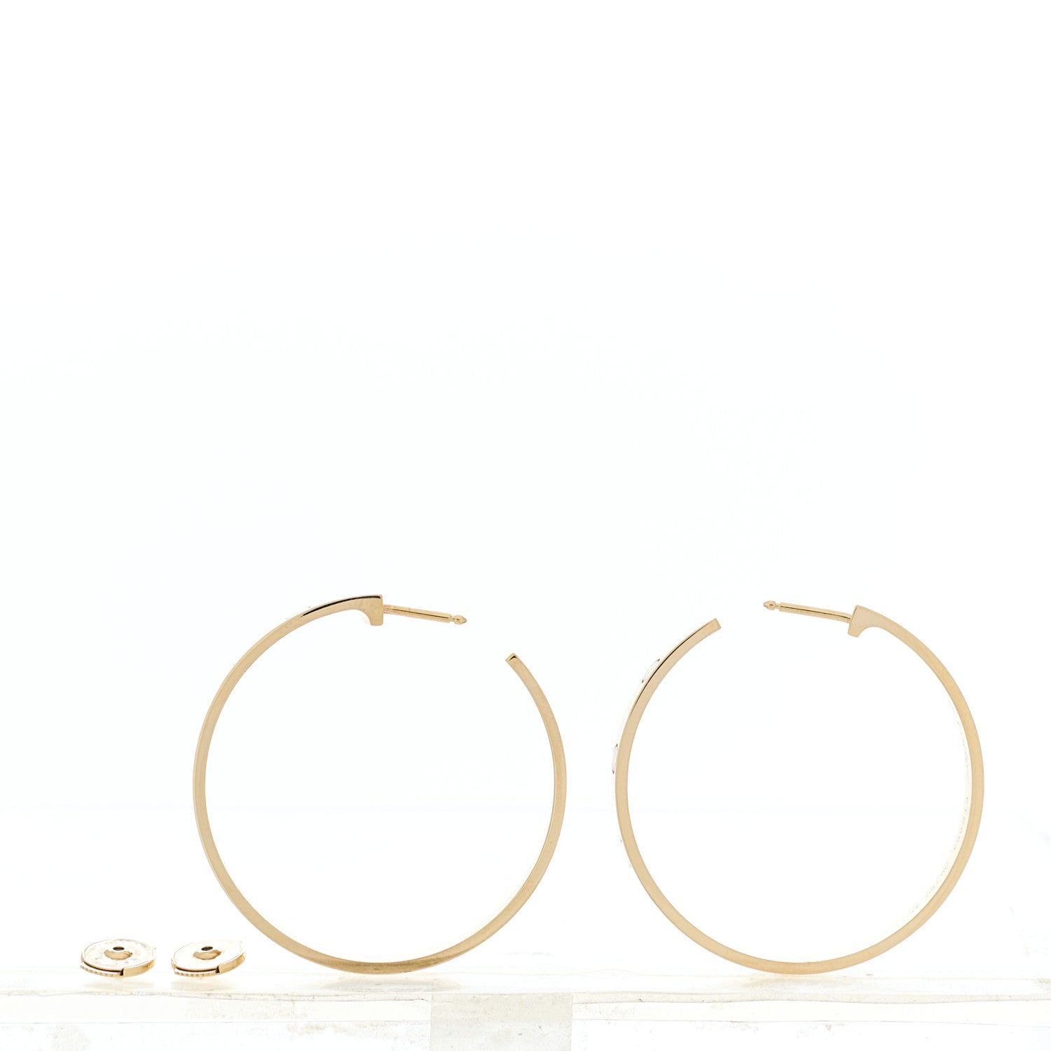 Cartier 18K Yellow Gold Large LOVE Hoop Earrings 3 of 5