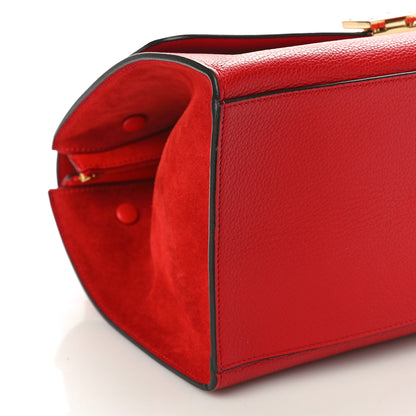 Celine Drummed Calfskin Suede Medium Trapeze Vermillion 8 of 9
