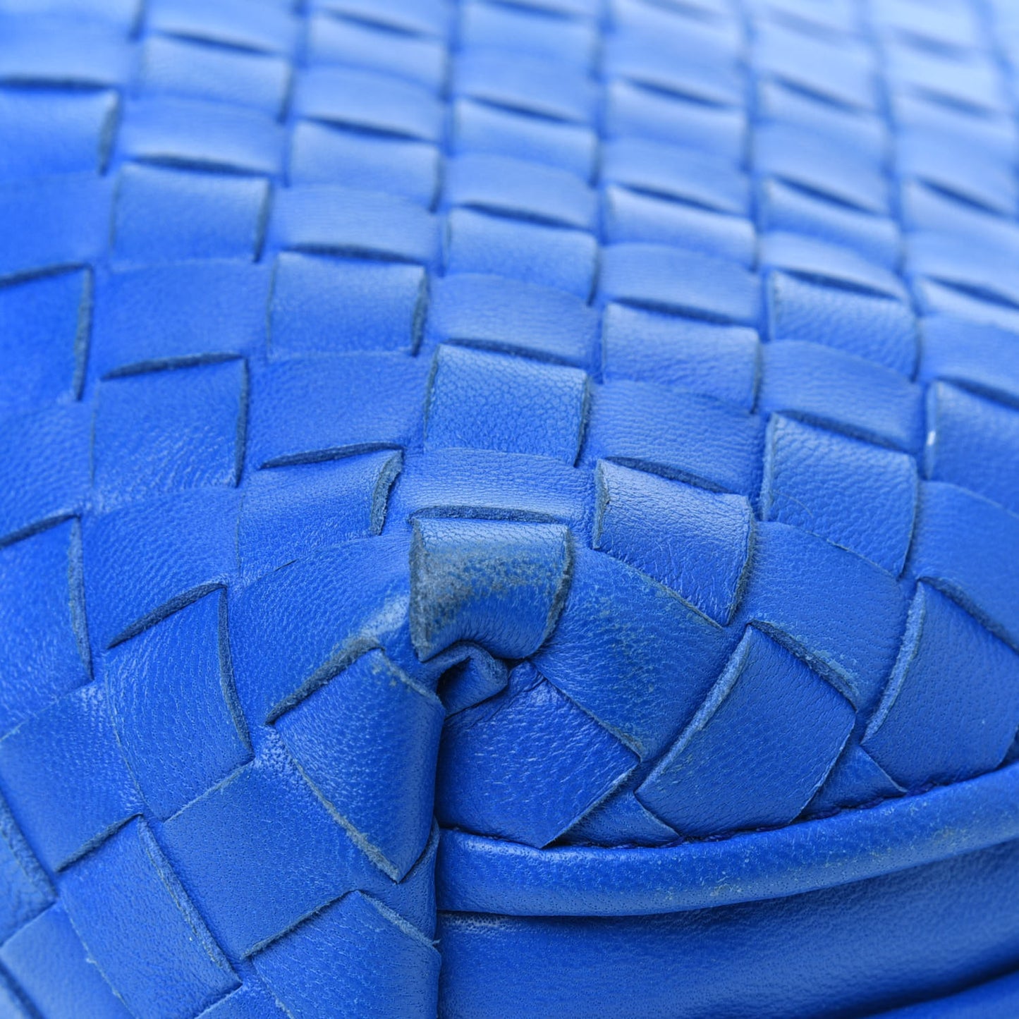 Nappa Intrecciato Pillow Crossbody Messenger Signal Blue