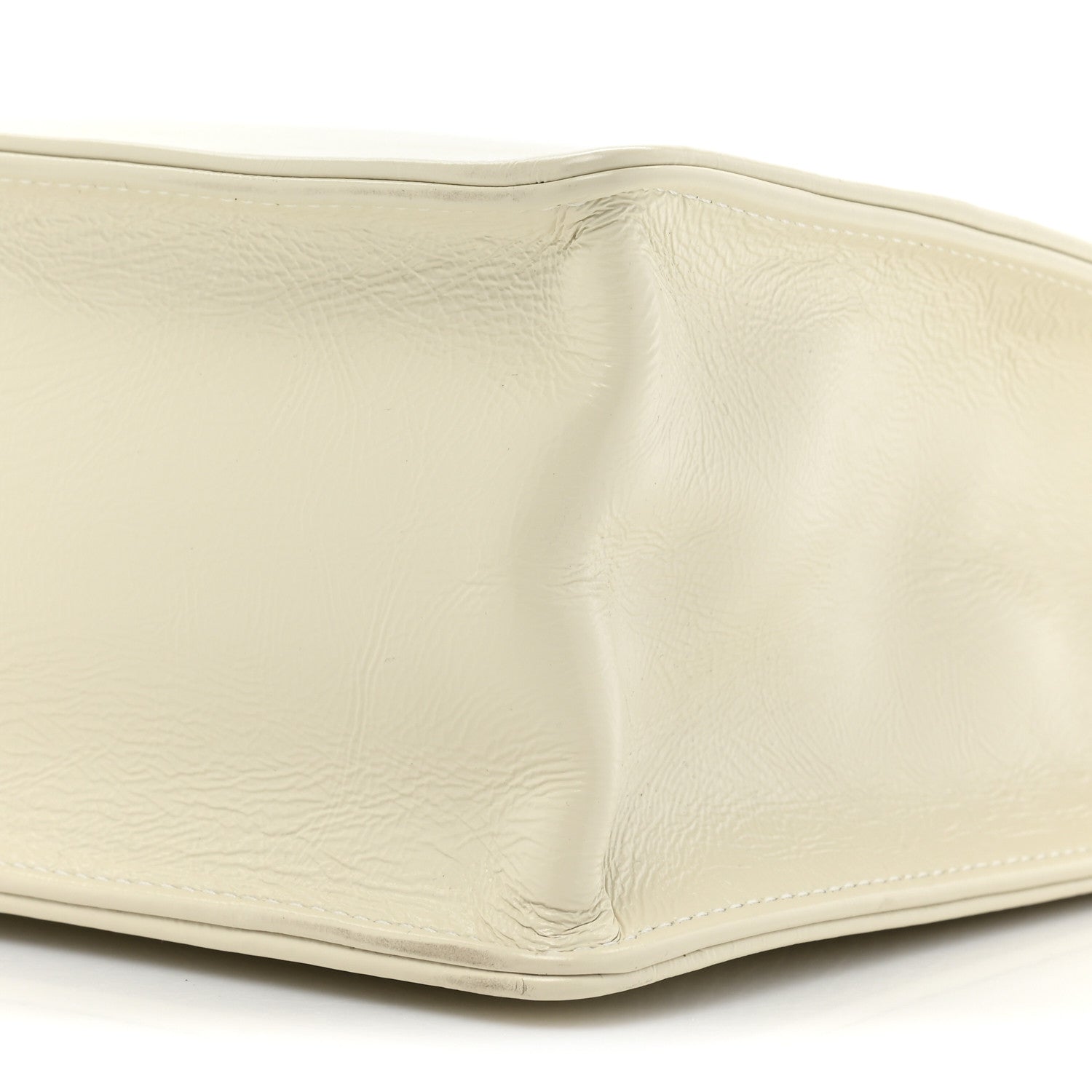 Chanel Shiny Aged Calfskin North South Shopping Bag White 8 of 13