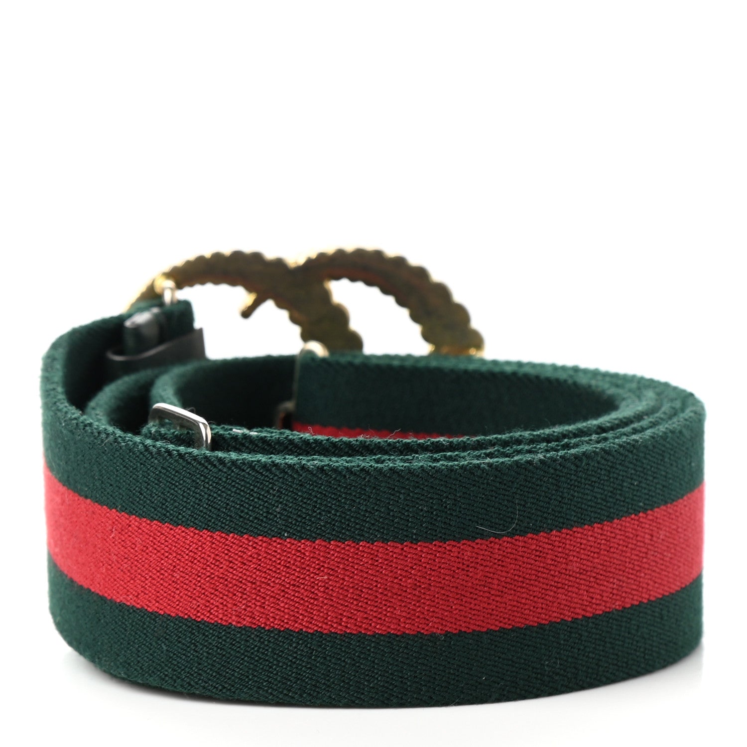 Gucci Canvas Torchon Double G Web Belt 110 44 Verde 2 of 3