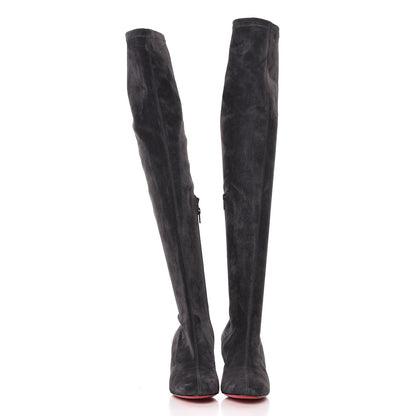 Christian Louboutin Veau Velours Alta Top 70 Over The Knee Boots 37 Fusian 2 of 8