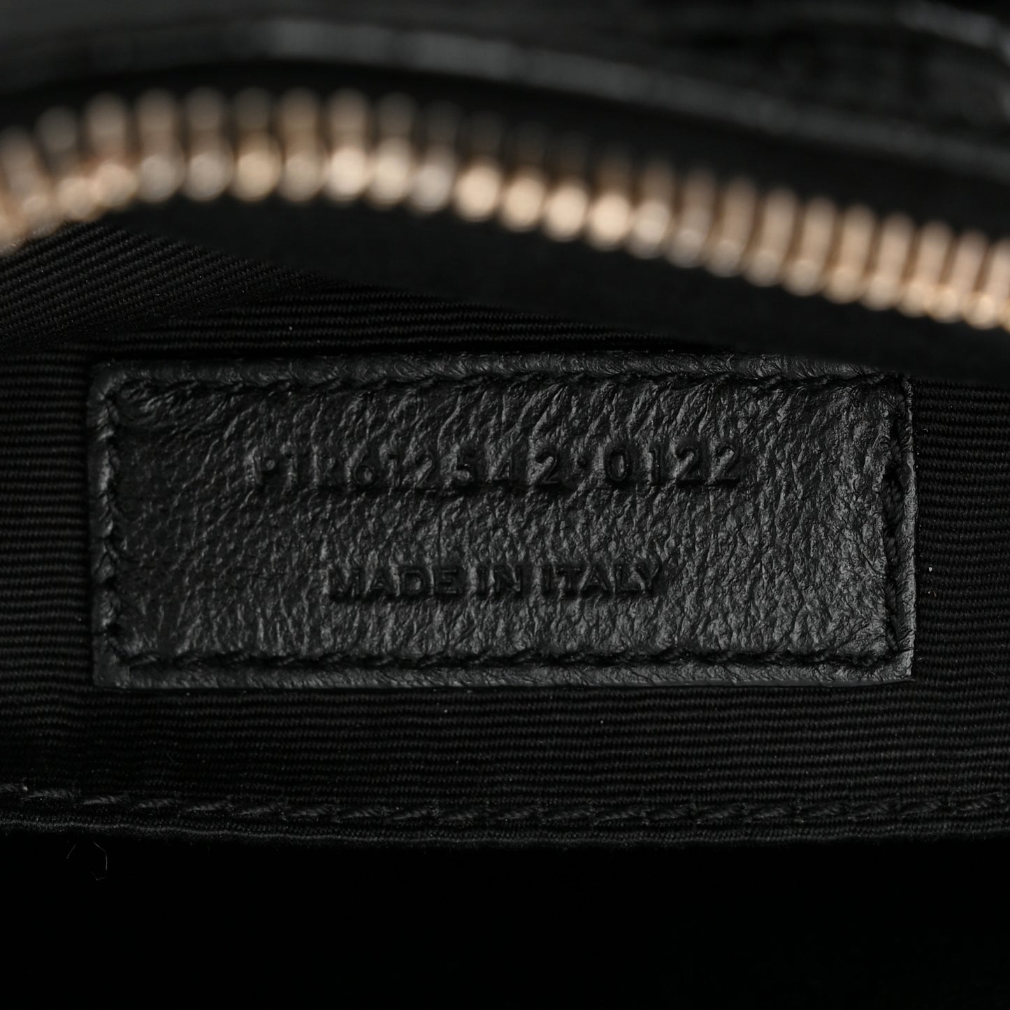 Patent Calfskin Crocodile Embossed Monogram Lou Camera Bag Black