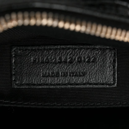 Saint Laurent Patent Calfskin Crocodile Embossed Monogram Lou Camera Bag Black 7 of 11