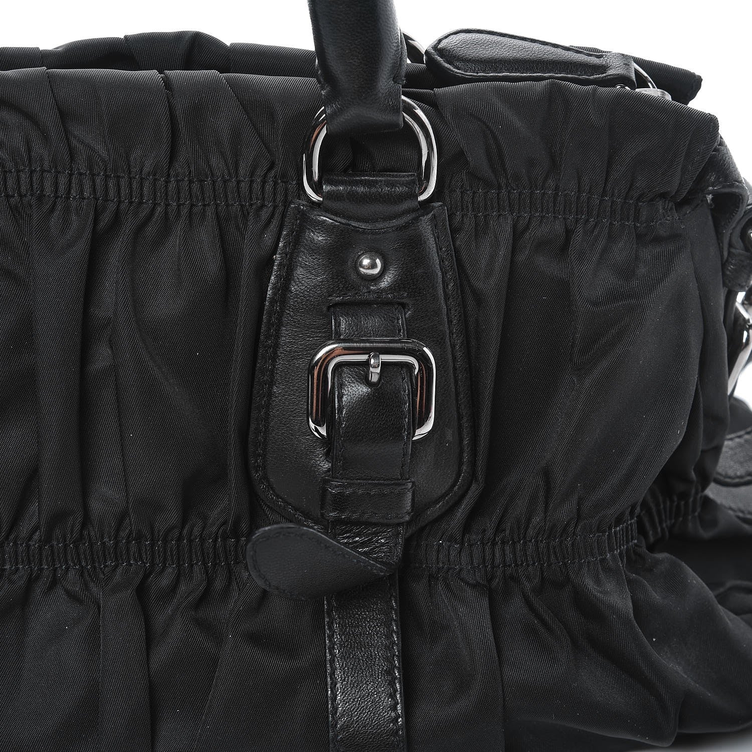 Prada Tessuto Nylon Nappa Braided Gaufre Shopping Satchel Black 10 of 10