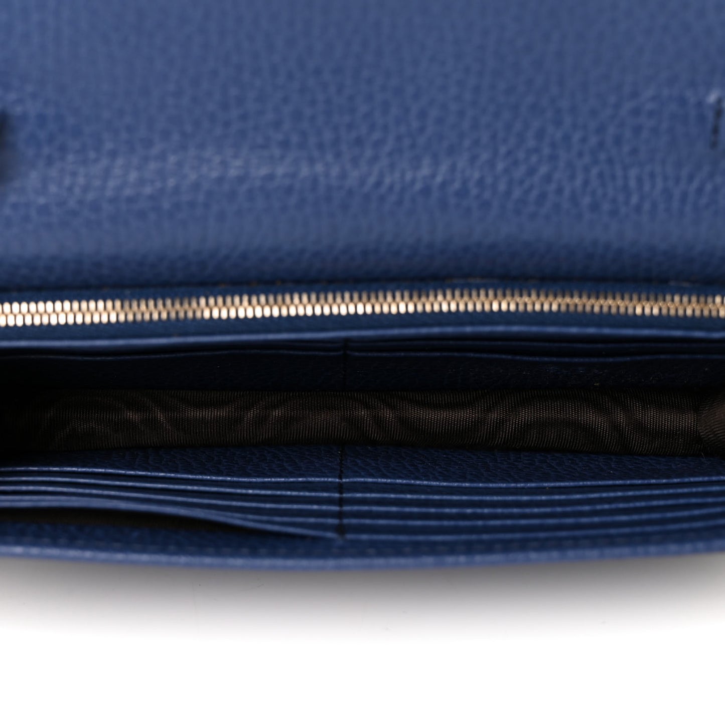 Dollar Calfskin Interlocking G Chain Wallet Caspian