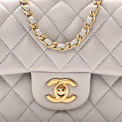 Chanel Lambskin Quilted Mini Top Handle Rectangular Flap Grey 8 of 10