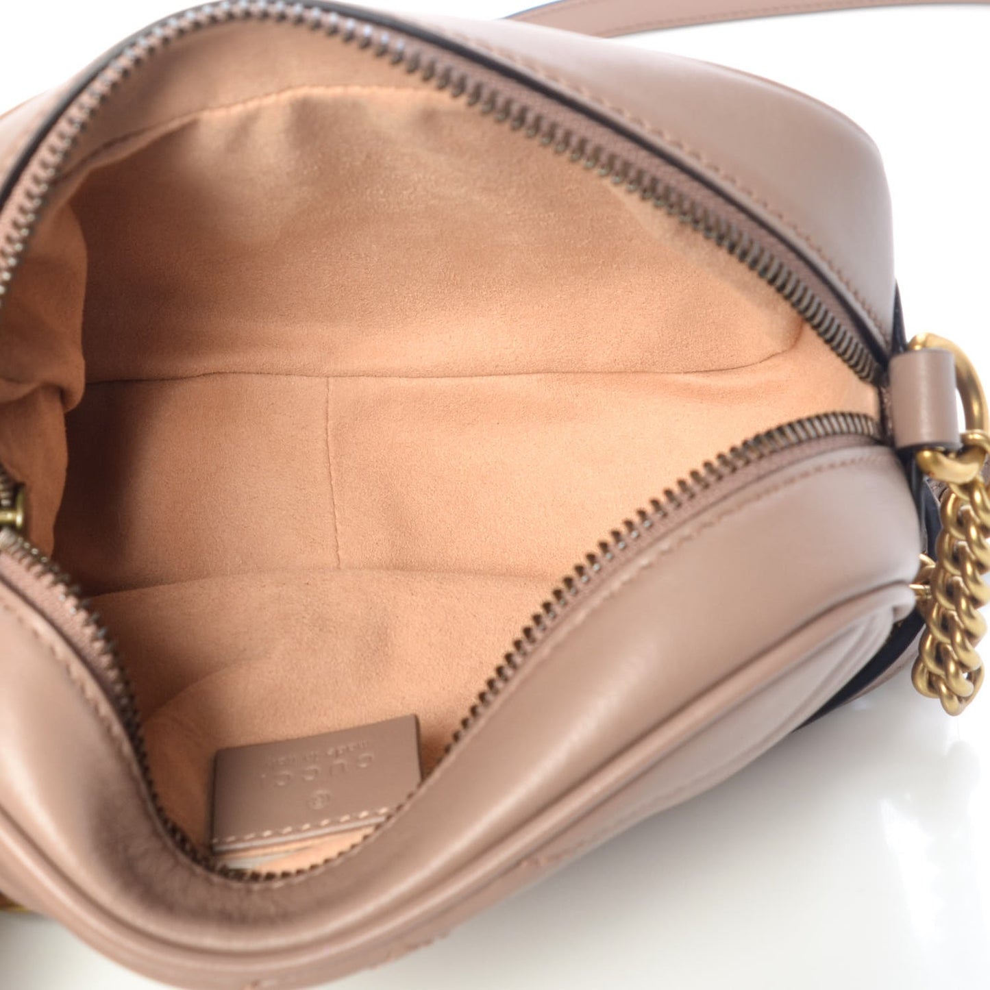 Calfskin Matelasse Mini GG Marmont Chain Shoulder Bag Porcelain Rose