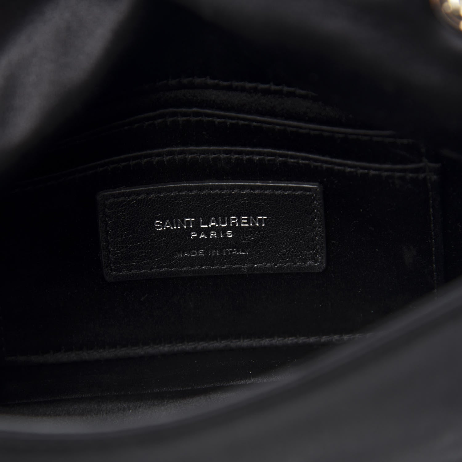Saint Laurent Sequins Toy West Hollywood Chain Wallet Nero Manto Naturale 5 of 8