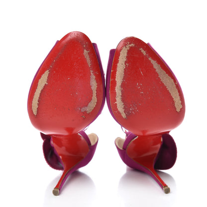 Christian Louboutin Satin Crystal Pensamoi 120 Pumps 36 Eveque Papaye 7 of 16