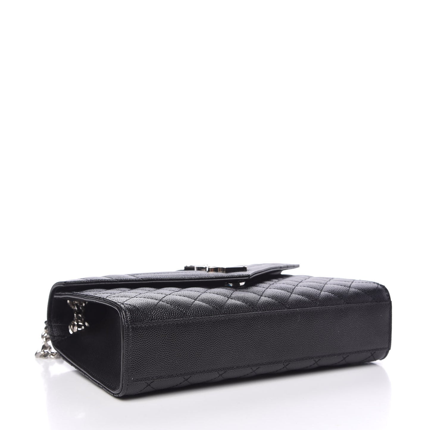 Grain De Poudre Textured Mixed Matelasse Triquilt Medium Monogram Satchel Black