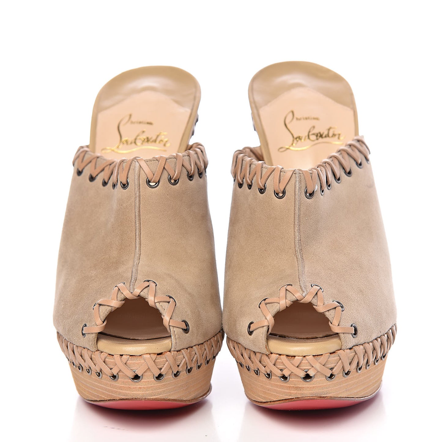 Suede Sablina 140 Platform Mules 36.5 Beige