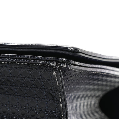 Christian Dior Metallic Patent Micro-Cannage Gradient Medium Diorama Flap Bag Silver Blue 9 of 11