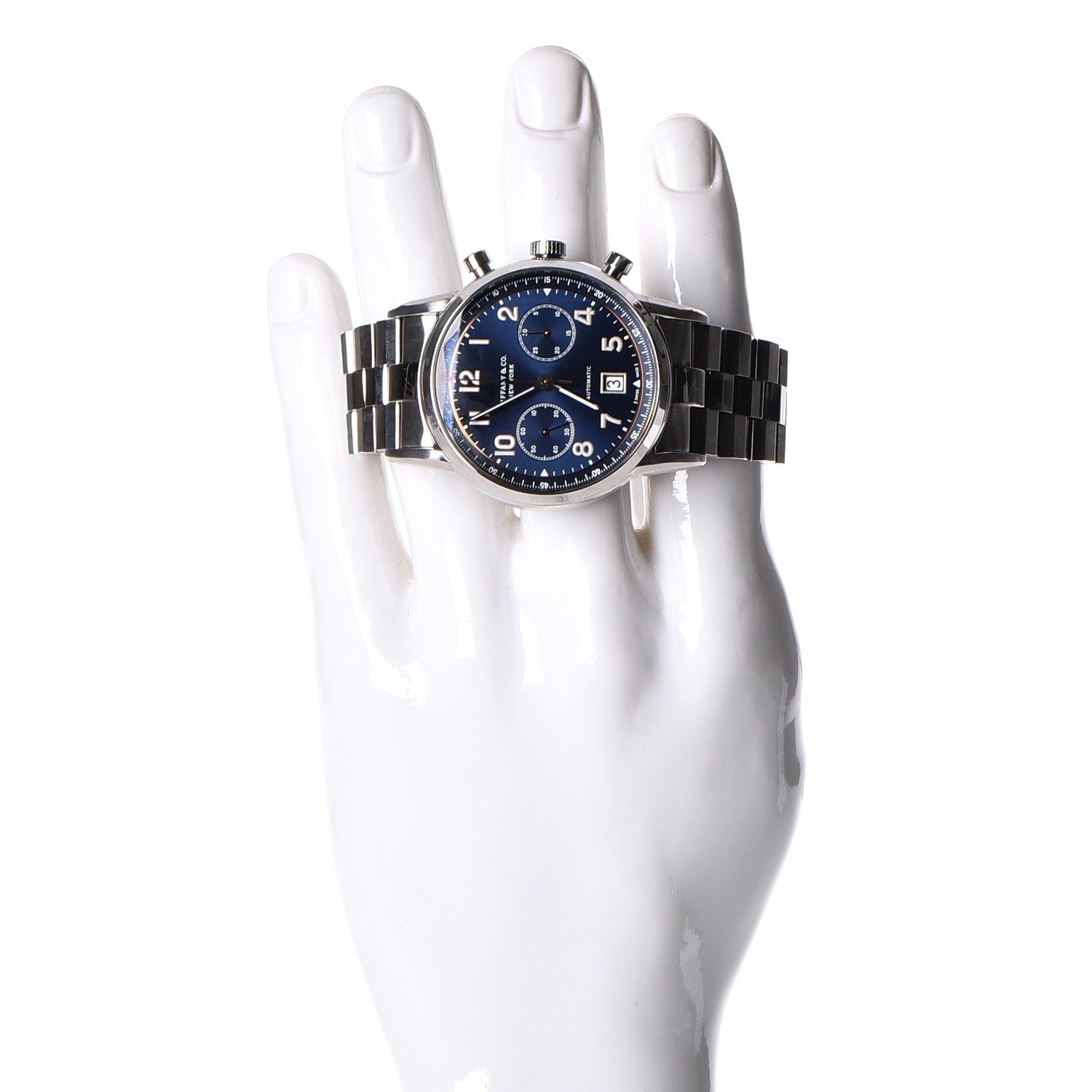 Tiffany Stainless Steel 42mm CT60 Chronograph Automatic Watch Blue 2 of 13