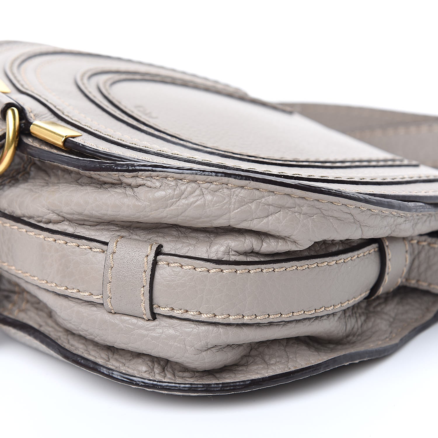 Chloe Calfskin Mini Marcie Round Crossbody Bag Cashmere Grey 8 of 10