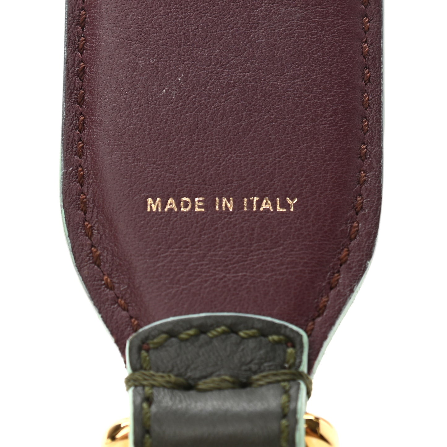 Vitello Dolce Bi-Color Degrade Studded Strap You Verde Prato Bordeaux
